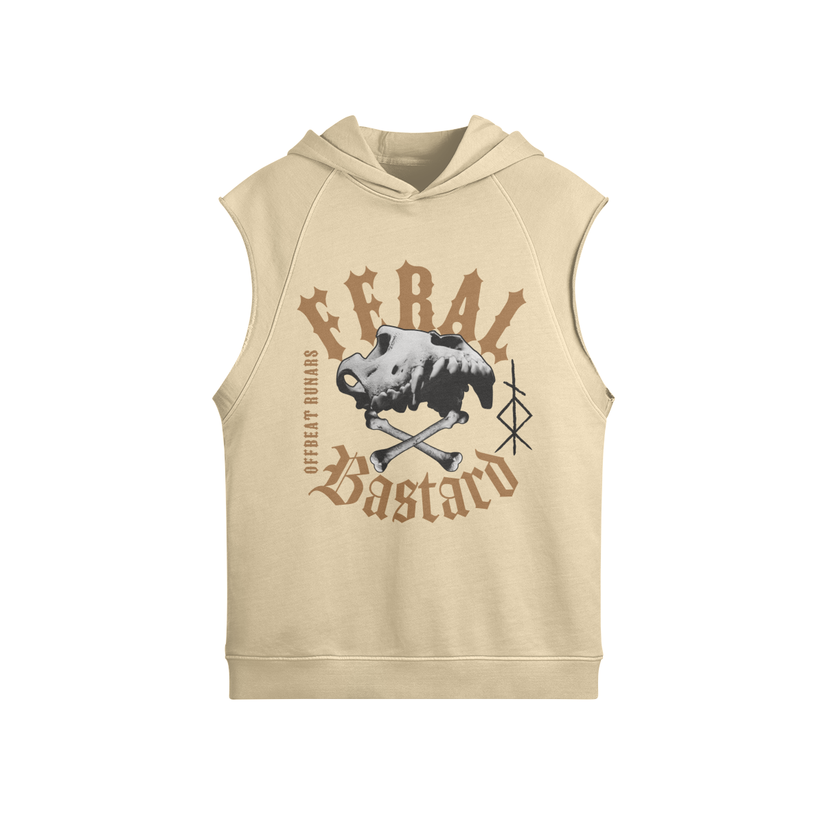 Feral Bastard Unisex Oversized Washed Sleeveless Hoodie