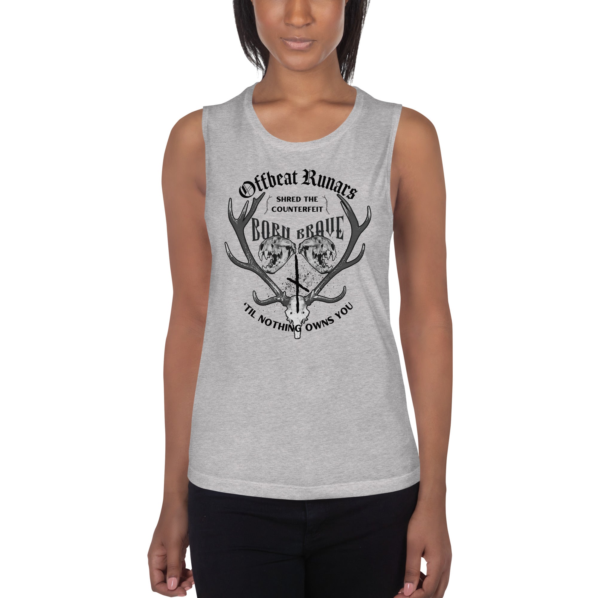 The Offbeat Runars Born Brave Ladies’ Muscle Tank – La Völva Creations