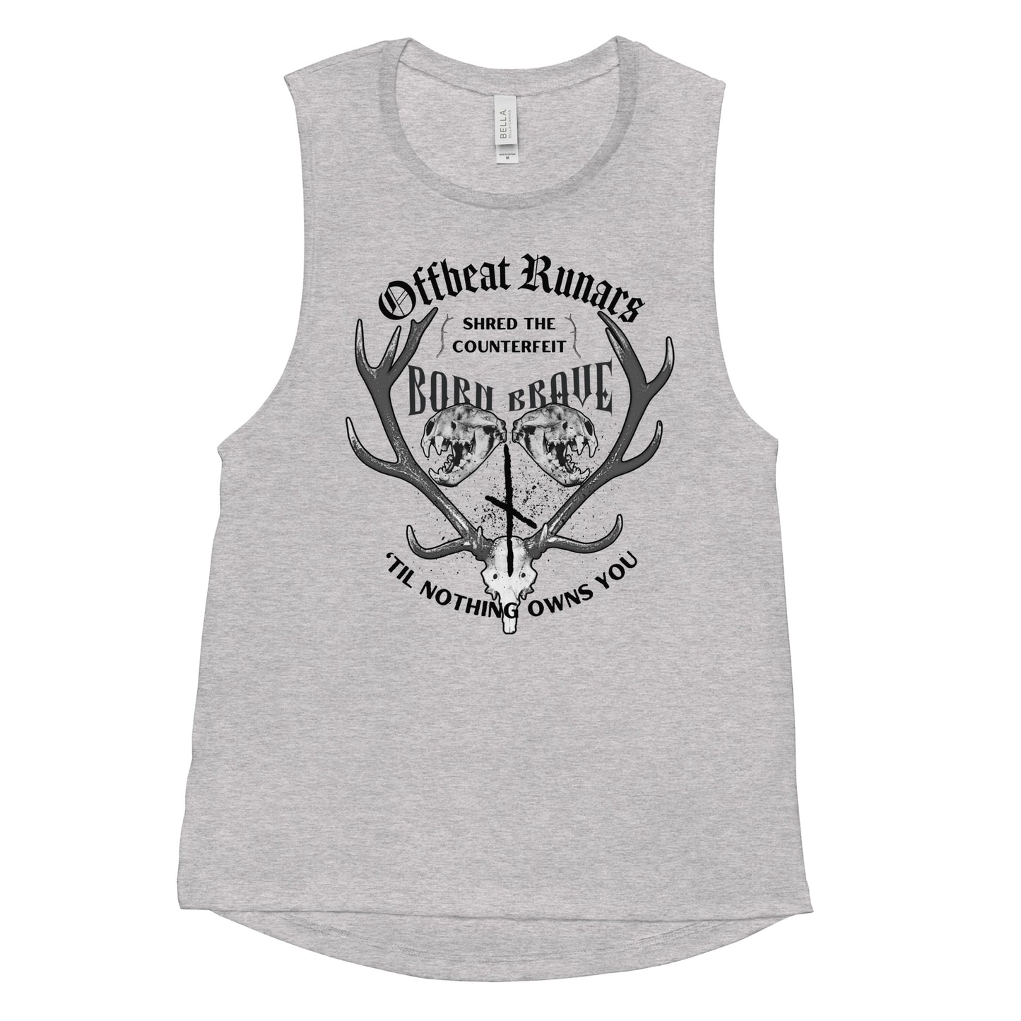 The Offbeat Runars Born Brave Ladies’ Muscle Tank