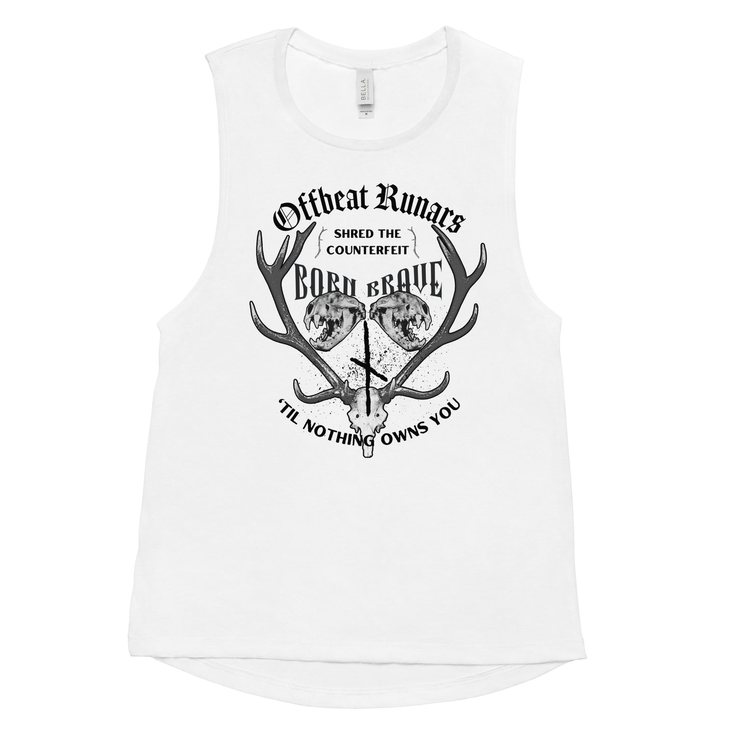 The Offbeat Runars Born Brave Ladies’ Muscle Tank